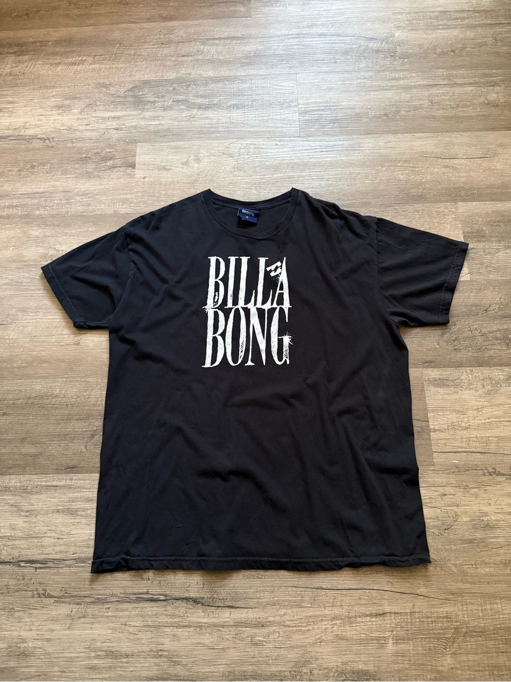Billabong Black T‑Shirt with White Vertical Logo
